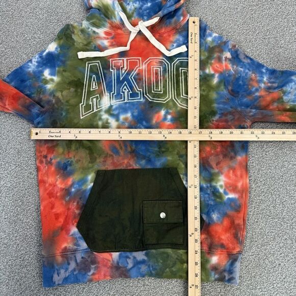 Akoo Habuka Tie Dye Hoodie Sweatshirt Orange Multi Small - Picture 11 of 11
